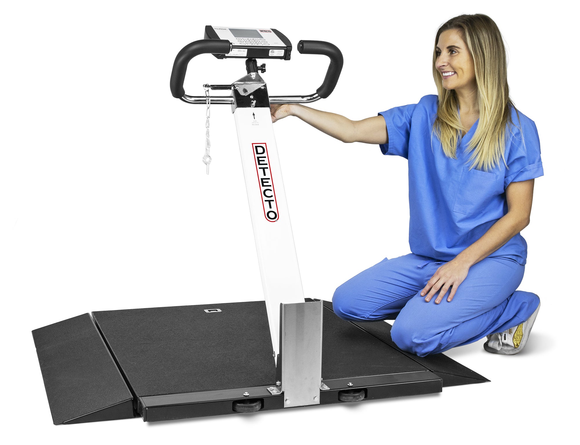 Wheelchair Scale, Portable, Digital, Folding Column, 1000 lb x .2 lb, 32 in. x 36 in.