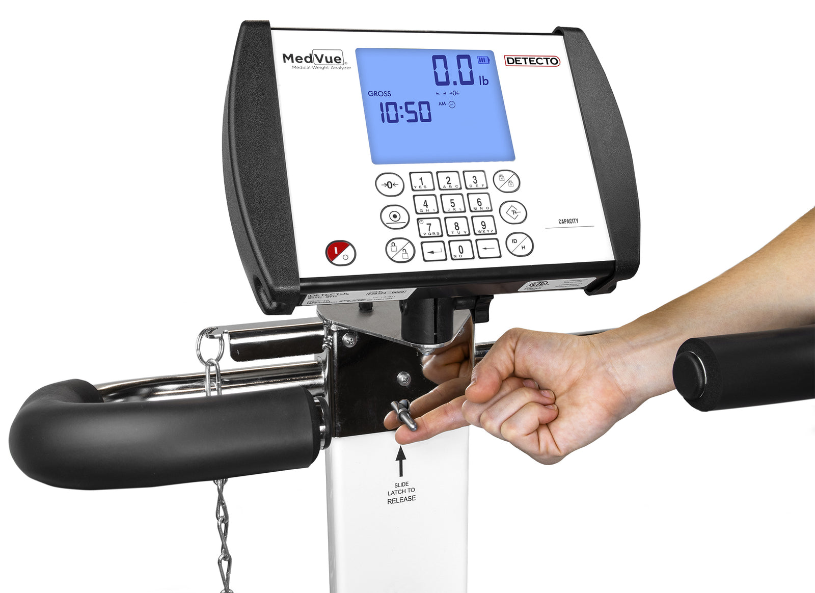 Wheelchair Scale, Portable, Digital, Folding Column, 1000 lb x .2 lb, 32 in. x 36 in.