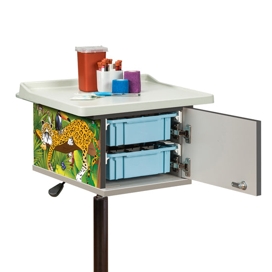 Clinton 67232 Rainforest Follies, 2-Bin, Phlebotomy Cart | QuinceMedical.com