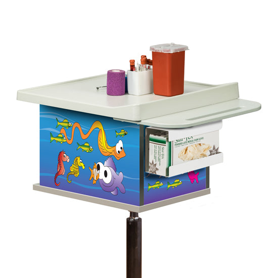 Clinton 67236 Ocean Commotion, 2-Bin, Phlebotomy Cart | QuinceMedical.com