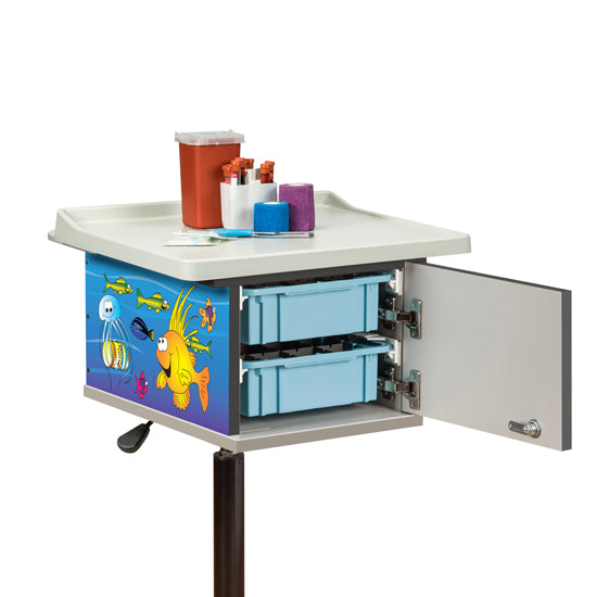 Clinton 67236 Ocean Commotion, 2-Bin, Phlebotomy Cart | QuinceMedical.com