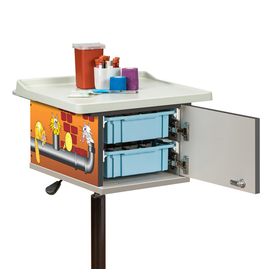 Clinton 67237 Alley Cats and Dogs, 2-Bin, Phlebotomy Cart | QuinceMedical.com