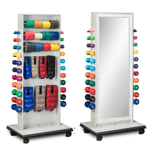 Clinton 7121 Combo Mirror Cuff Weight and Dumbbell Rac | QuinceMedical.com
