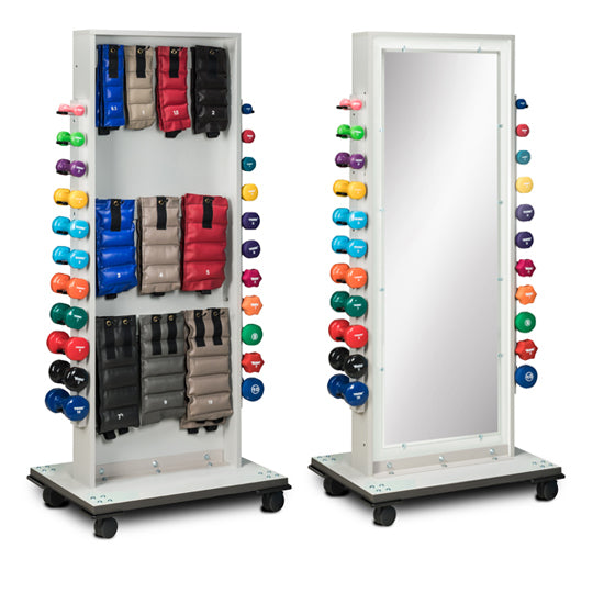 Clinton 7124 Combo Mirror Cuff Weight and Dumbbell Rac | QuinceMedical.com