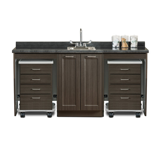 Clinton 58072D 72" Fashion Finish, Dual, Cart-Mate Cabinet | QuinceMedical.com