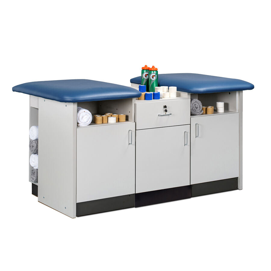 Clinton 7299-36 36" Cabinet-style, 2-Seat, Taping Station with Flat Tops