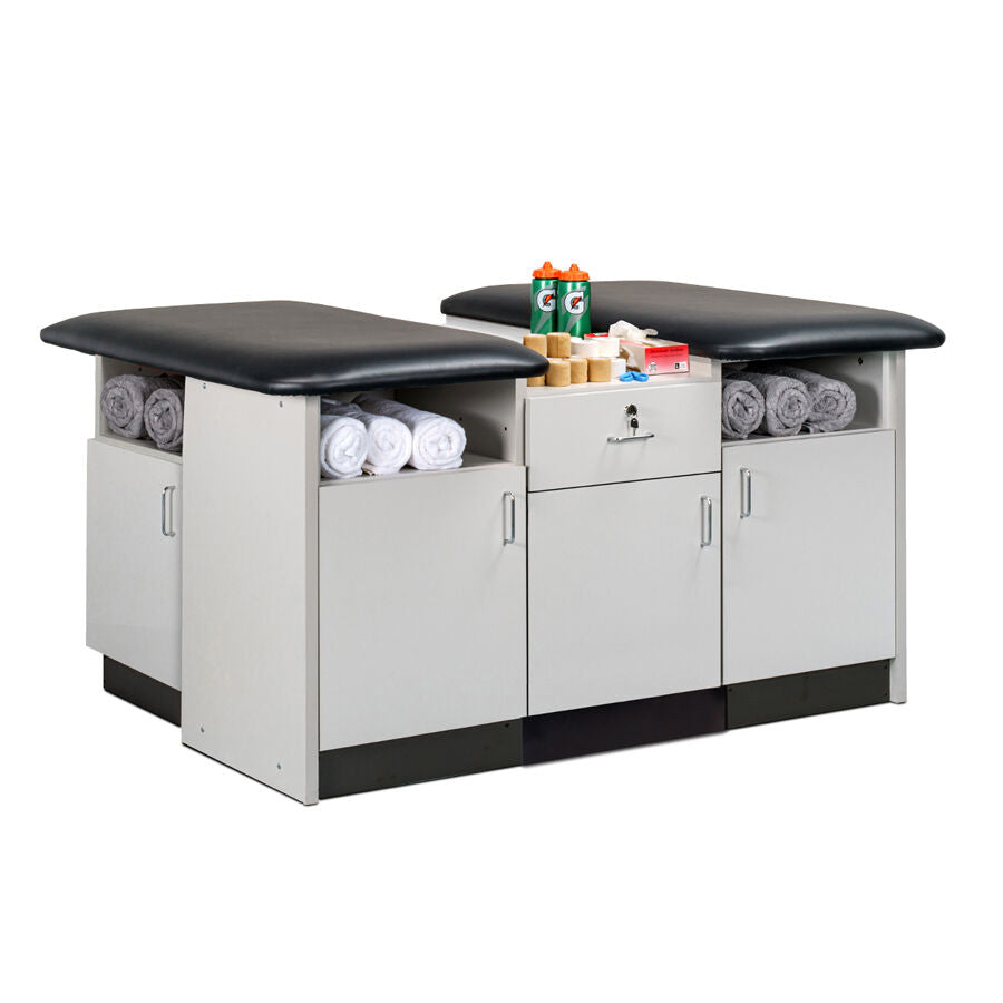 Clinton 7299-48 48" Cabinet-style, 2-Seat, Taping Station with Flat Tops