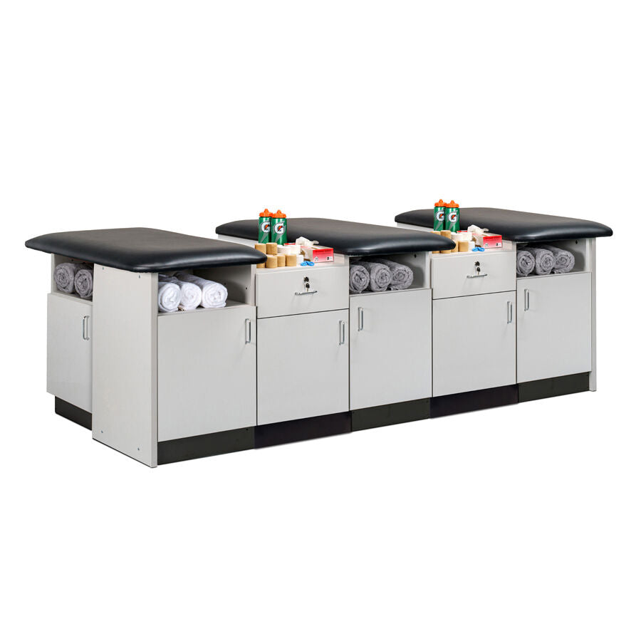 Clinton 7399-48 48" Cabinet-style, Multi-Seat, Taping Station with Flat Tops