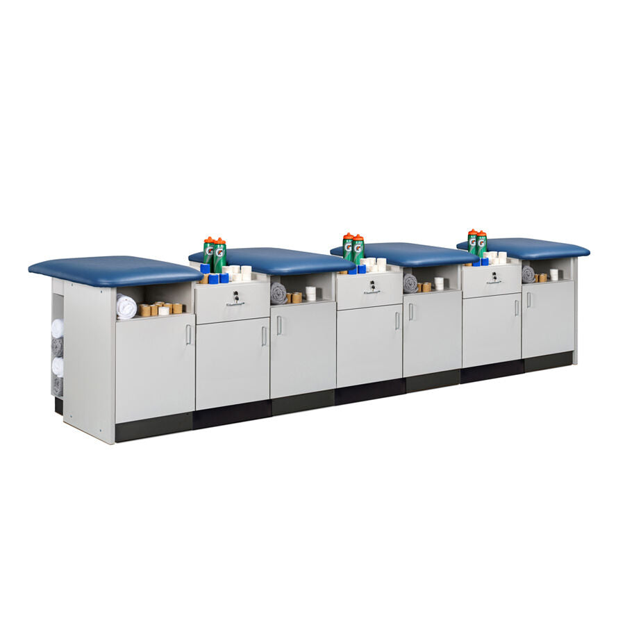 Clinton 7499-36 36" Cabinet-style, 4-Seat, Taping Station with Flat Tops