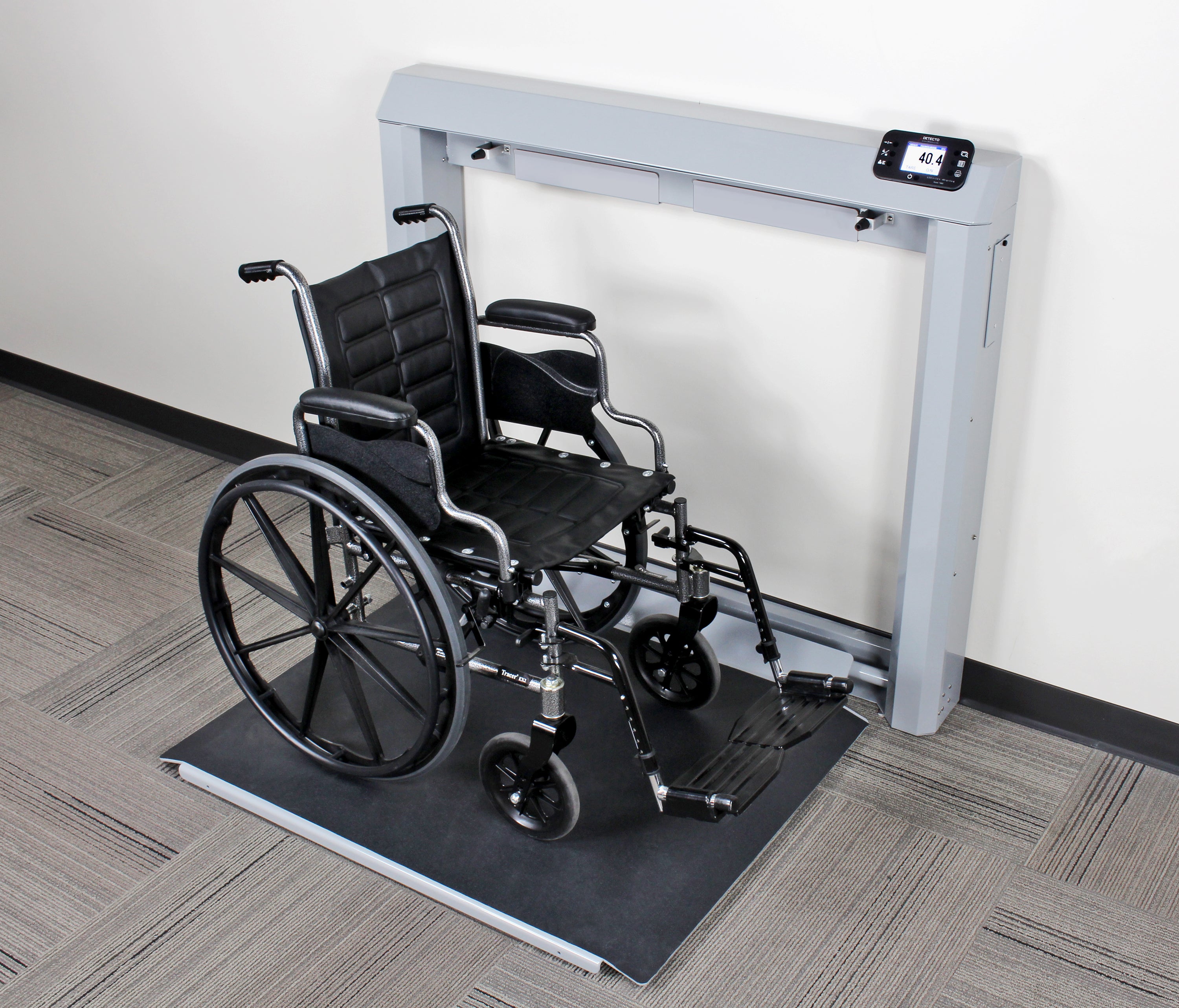 Wheelchair Scale, Digital, Wall Mount, Fold Down Platform, 1000 lb x 0.2 lb