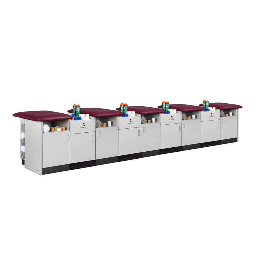 Clinton 7599-36 36" Cabinet-style, 5-Seat, Taping Station with Flat Tops