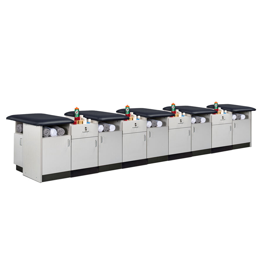 Clinton 7599-42 42" Cabinet-style, 5-Seat, Taping Station with Flat Tops