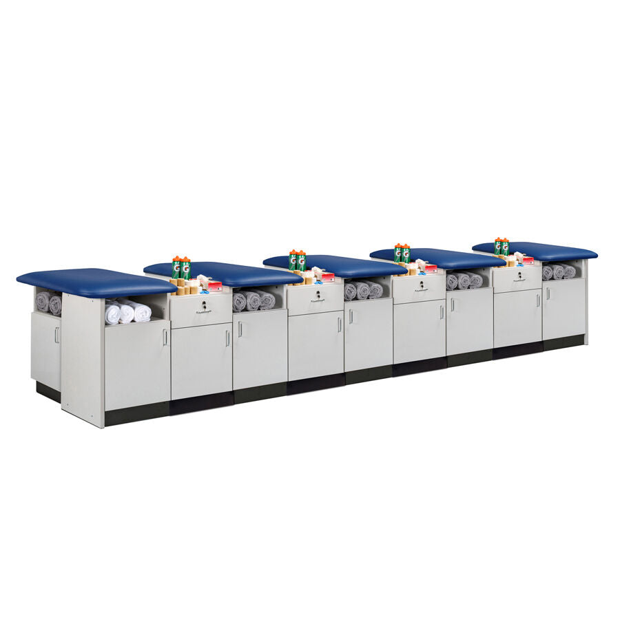 Clinton 7599-48 48" Cabinet-style, 5-Seat, Taping Station with Flat Tops