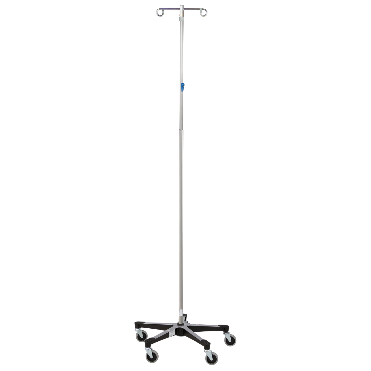 Blickman 7794SS 5-Leg Stainless Steel IV Stand, Thumb Control, 2 Hooks | QuinceMedical.com