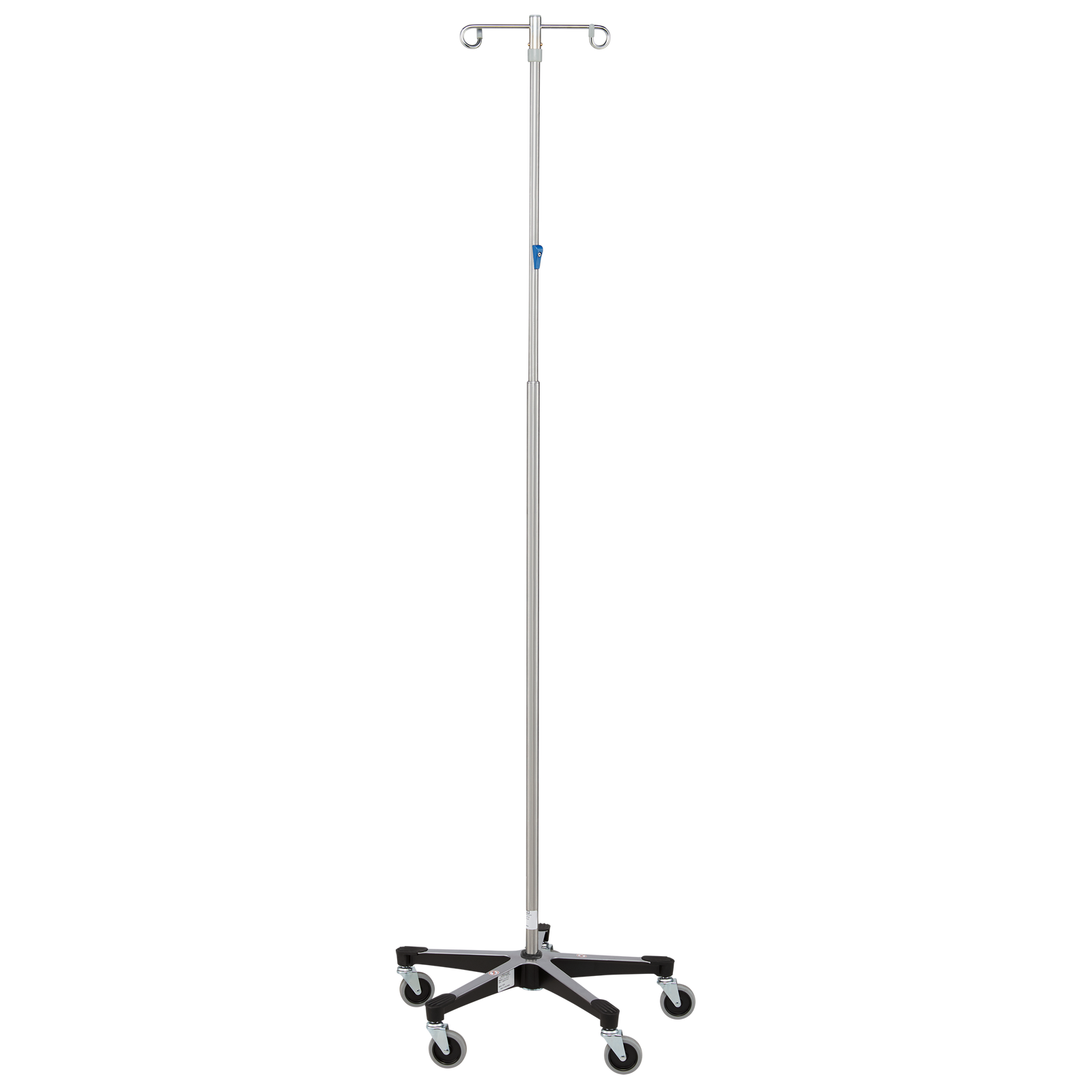 Blickman 7794SS 5-Leg Stainless Steel IV Stand, Thumb Control, 2 Hooks | QuinceMedical.com
