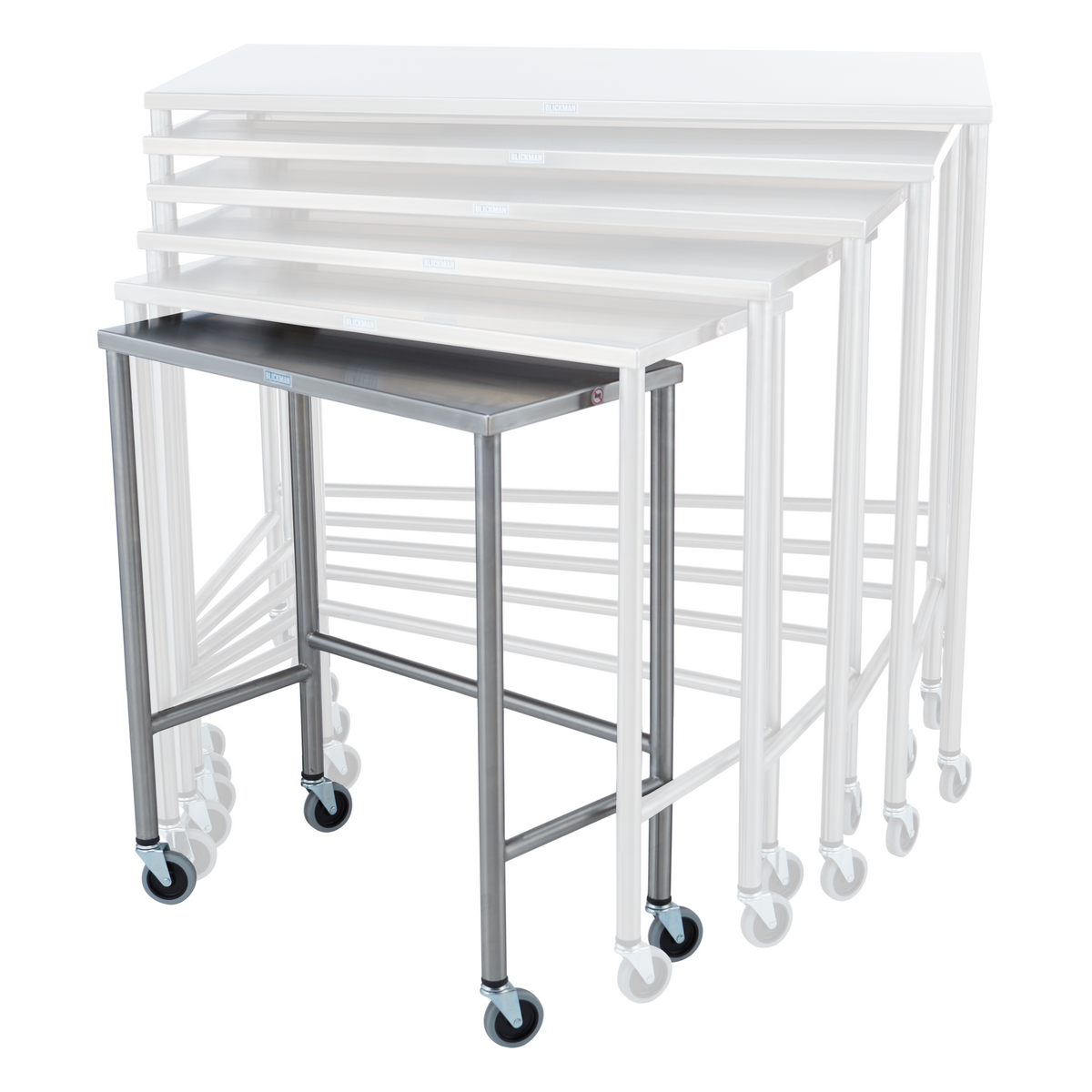 Blickman 7827SS Stainless Steel Nested Instrument Table, Smallest, 28"W x 14"D x 32"H | QuinceMedical.com