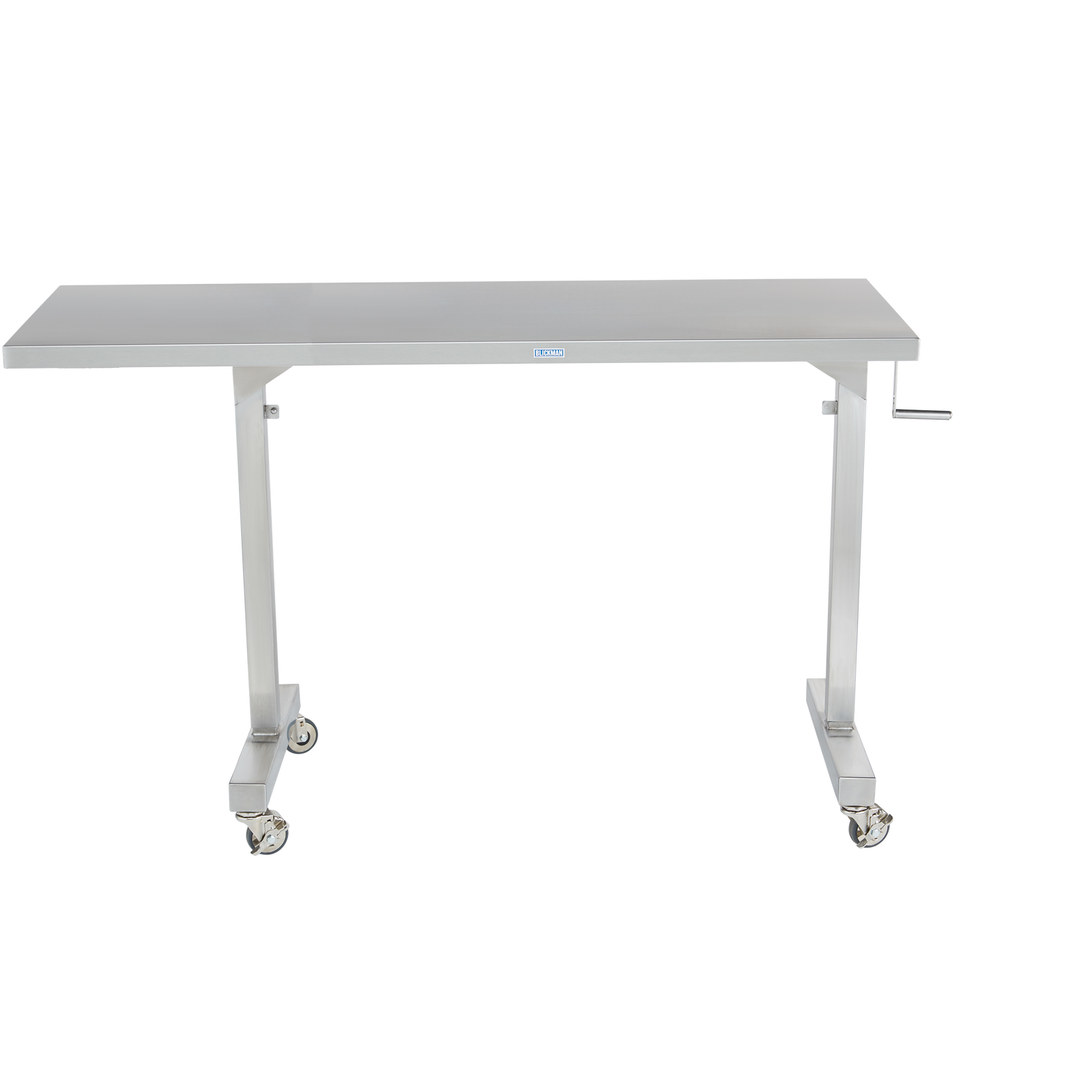 Blickman 7895SS-O CRT Height-Adjustable Stainless Steel Instrument Table, 62"W x 24"D, 14" Extension Arm | QuinceMedical.com