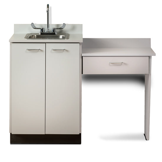 Clinton 8024-99 Base Cabinet Set with 2 Doors and Desk | QuinceMedical.com