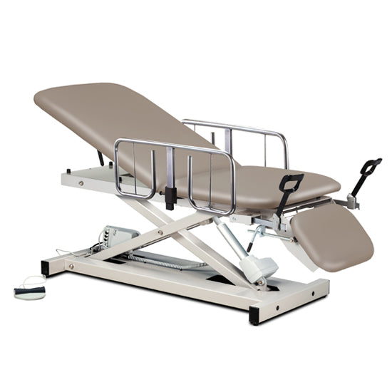 Open Base Power Table with Adjustable Backrest, Footrest and Stirrups