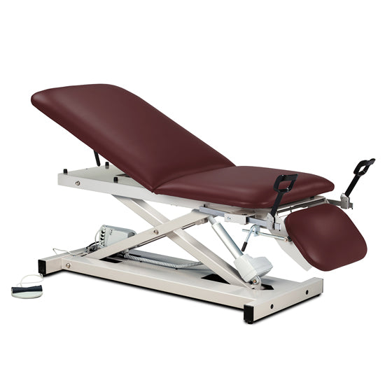 Open Base Power Table with Adjustable Backrest, Footrest and Stirrups