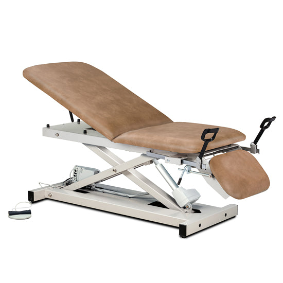 Open Base Power Table with Adjustable Backrest, Footrest and Stirrups