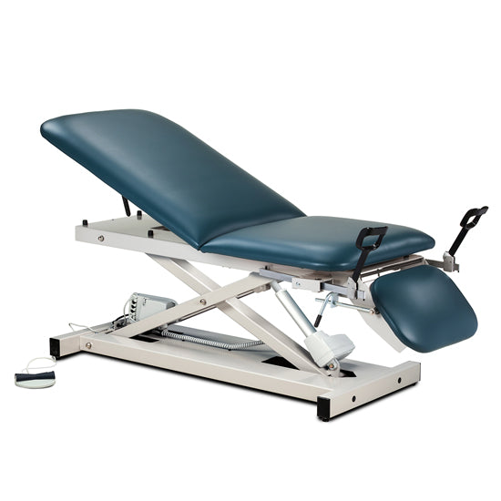 Open Base Power Table with Adjustable Backrest, Footrest and Stirrups