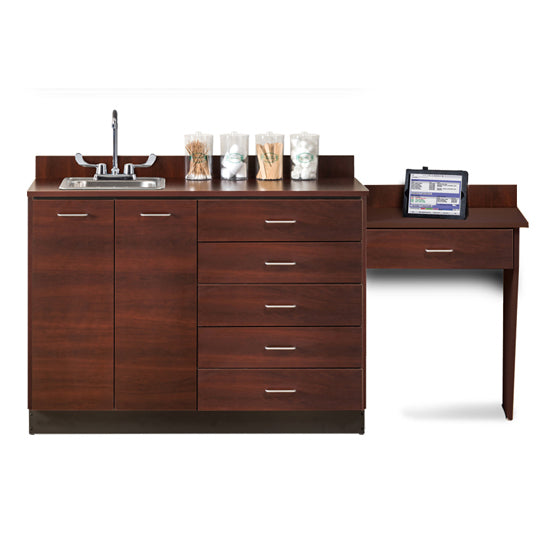 Clinton 8048-99 Base Cabinet Set with 2 Doors, 5 Drawers and Desk | QuinceMedical.com