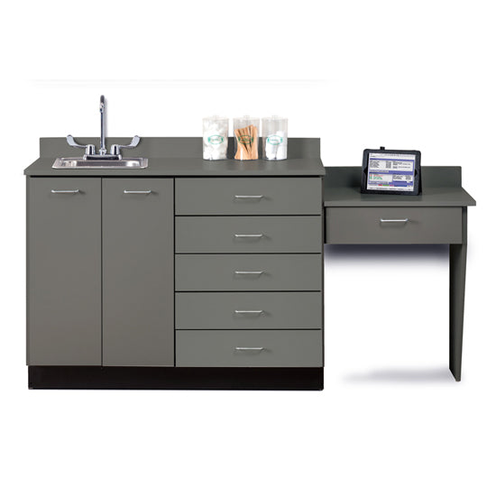 Clinton 8048-99 Base Cabinet Set with 2 Doors, 5 Drawers and Desk | QuinceMedical.com