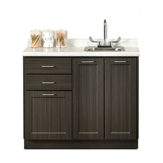 Clinton 8642 Fashion Finish 42" Base Cabinet with 3 Doors and 2 Drawers | QuinceMedical.com