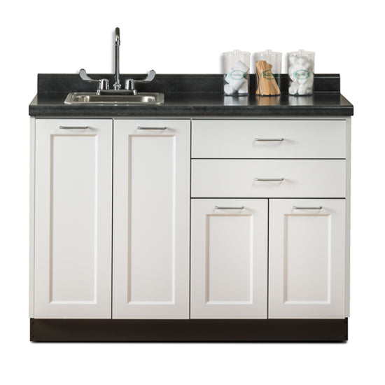Clinton 8648 Fashion Finish 48" Base Cabinet with 4 Doors and 2 Drawers | QuinceMedical.com