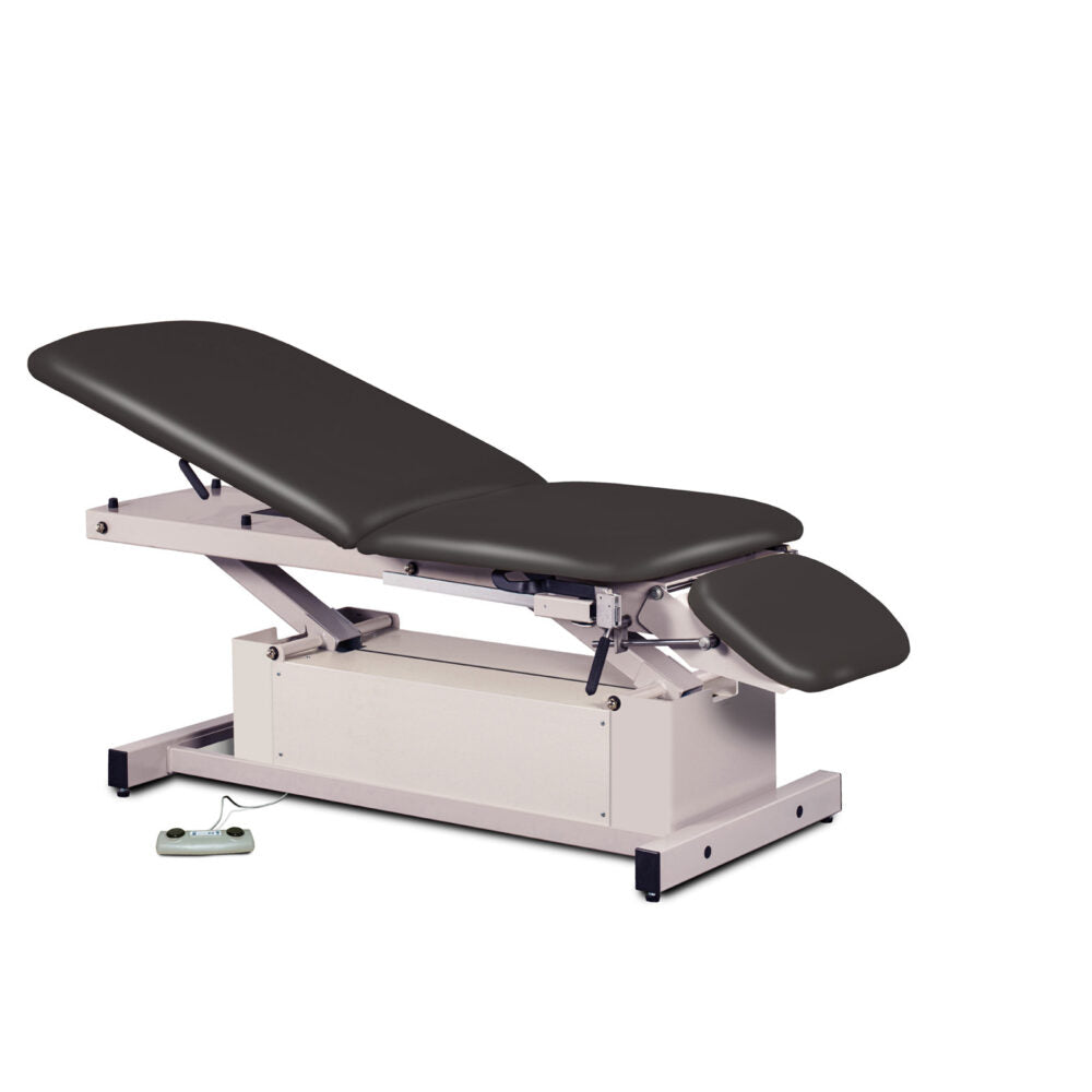 Clinton 87360 Power-Glide, Hi-Lo, Treatment Table with Adjustable Backrest, Footrest & Stirrups