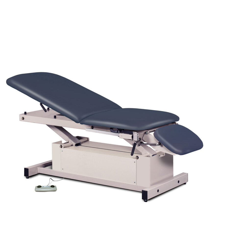Clinton 87360 Power-Glide, Hi-Lo, Treatment Table with Adjustable Backrest, Footrest & Stirrups