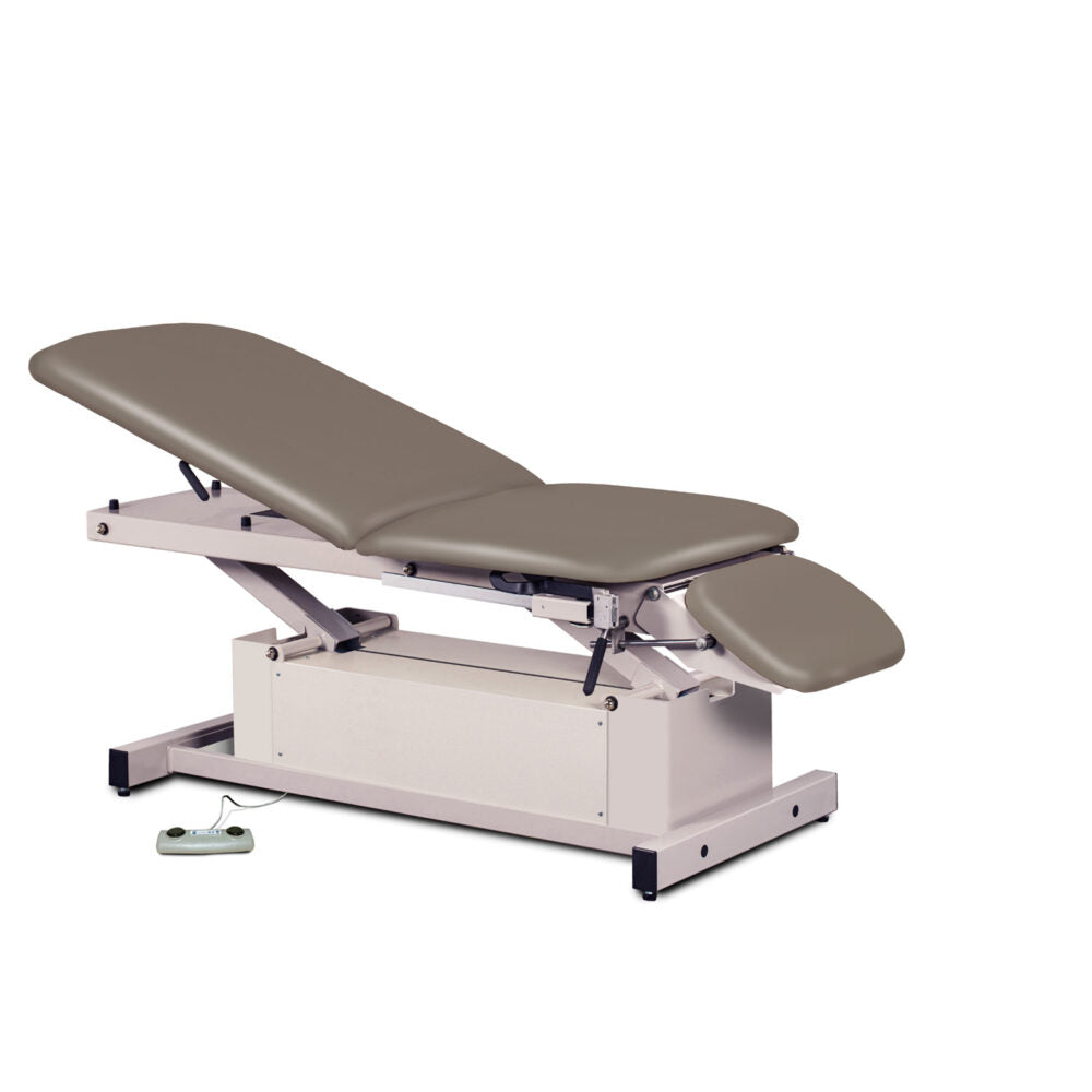 Clinton 87360 Power-Glide, Hi-Lo, Treatment Table with Adjustable Backrest, Footrest & Stirrups