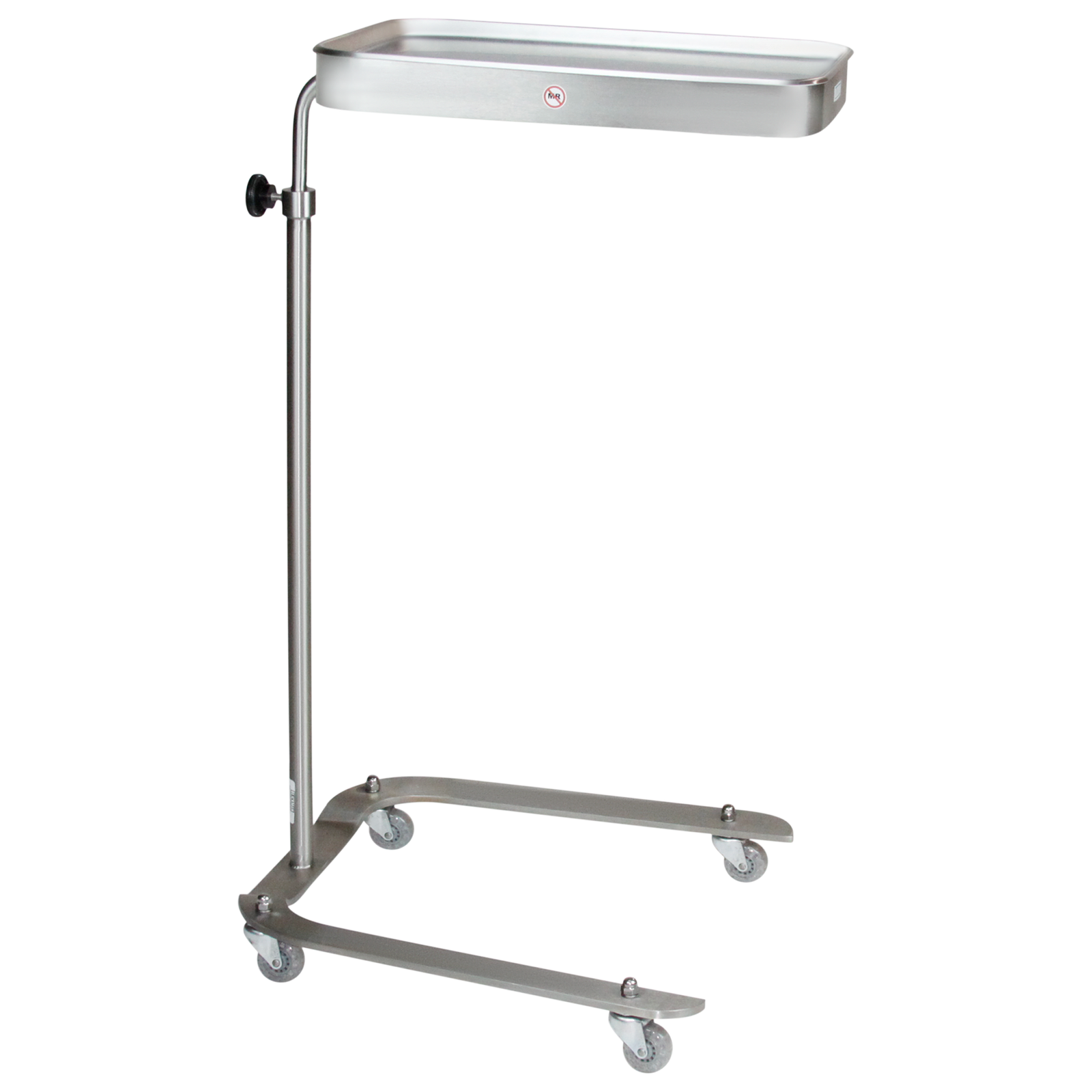 Blickman 8848SS Newark Stainless Steel Mayo Stand, Four Caster Base, 12-5/8" x 19-1/8" Tray | QuinceMedical.com