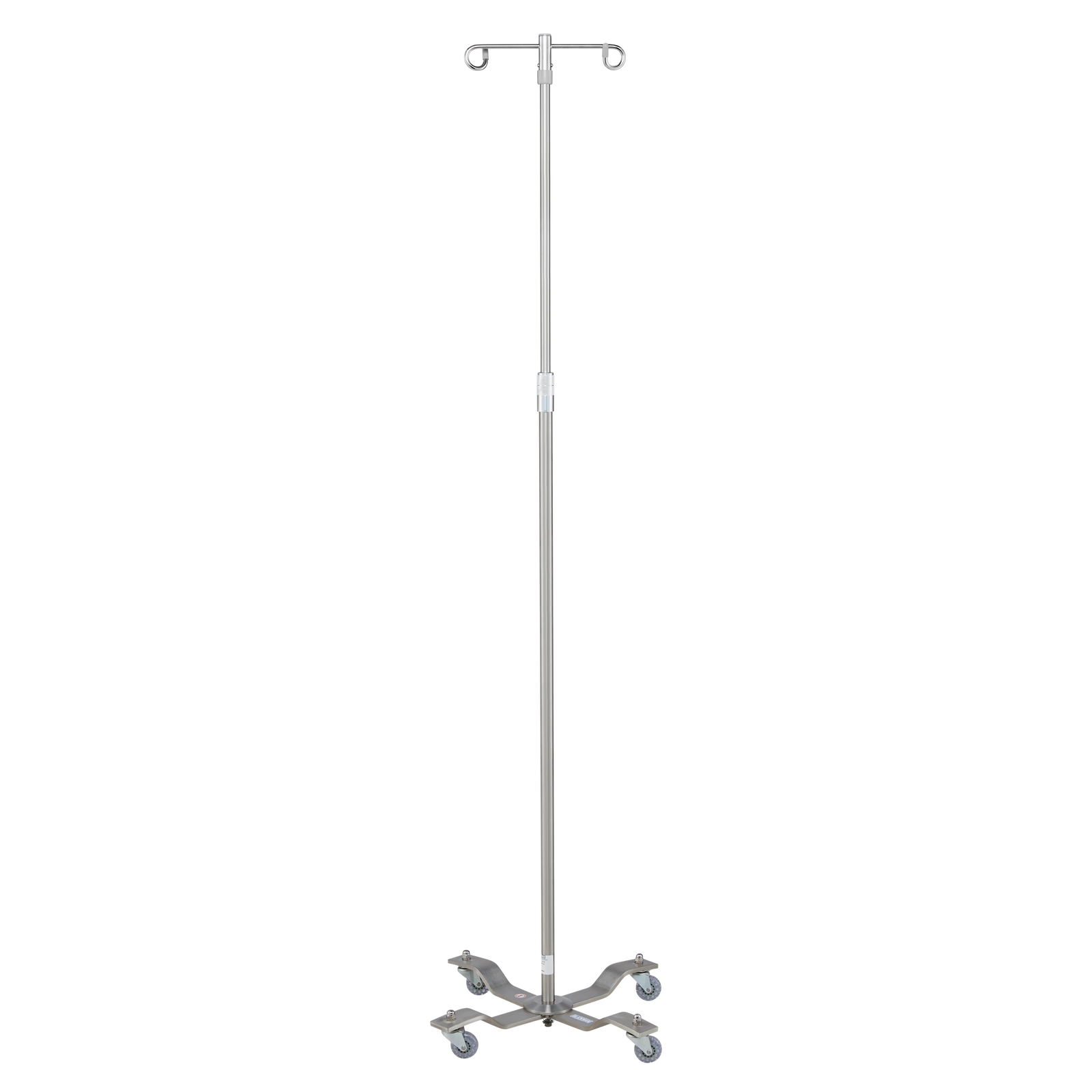 Blickman 8890SS Heavyweight 4-Leg Stainless Steel IV Stand, 2 Hooks | QuinceMedical.com