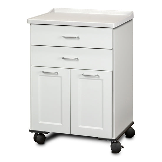 Clinton 8922-AF Fashion Finish, Molded Top, Mobile Treatment Cabinet with 2 Doors and 2 Drawers | QuinceMedical.com