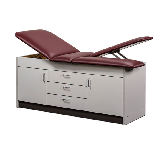 Clinton 91009-38DL Sports Training Table with Adjustable Backrest, Center Drawers, Closed-Door Storage & Double Leg Lift