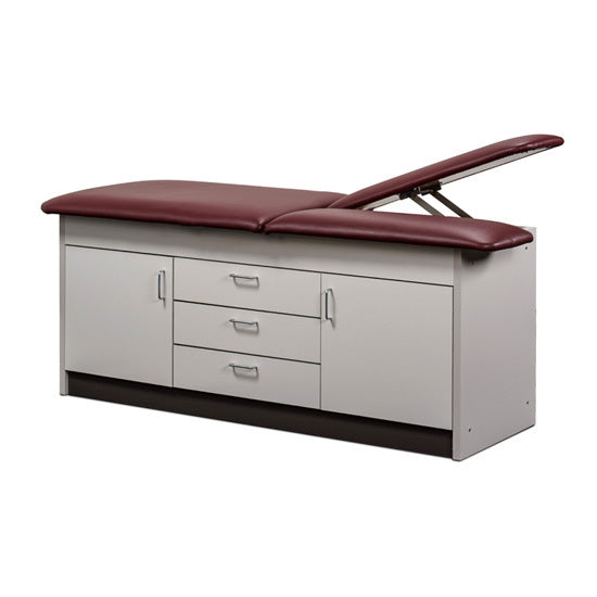 Clinton 91009-58DL Sports Training Table with Flat Top, Center Drawers, Closed-Door Storage & Double Leg Lift