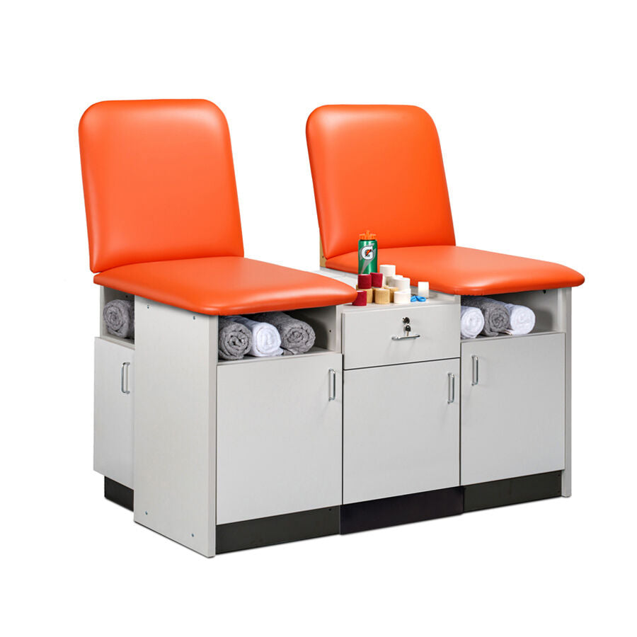 Clinton 9299-42 42" Cabinet-style, 2-Seat, Taping Station with Backrests