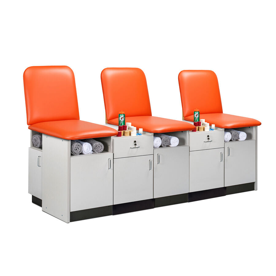Clinton 9399-42 42" Cabinet-style, Multi-Seat, Taping Station with Backrests