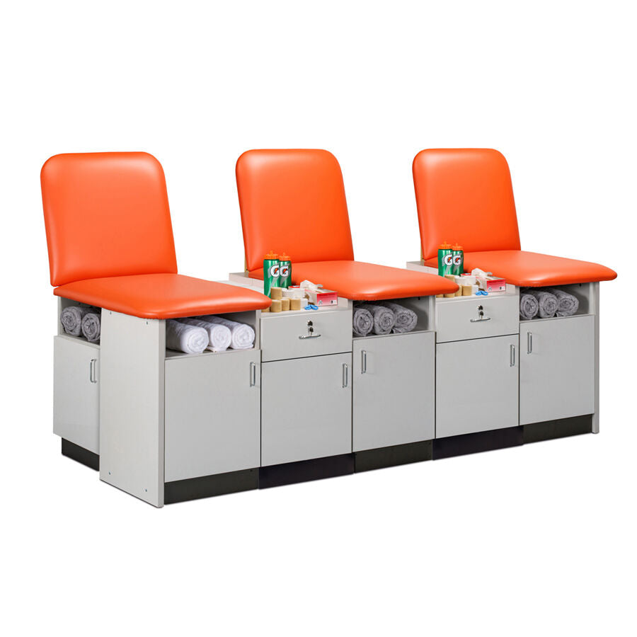 Clinton 9399-48 48" Cabinet-style, Multi-Seat, Taping Station with Backrests
