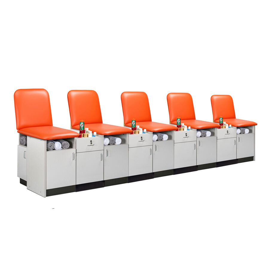 Clinton 9599-42 42" Cabinet-style, 5-Seat, Taping Station with Backrests