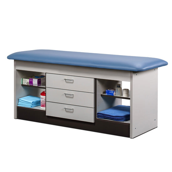 Clinton 98013 Cabinet Table with Center Drawers & Open Storage