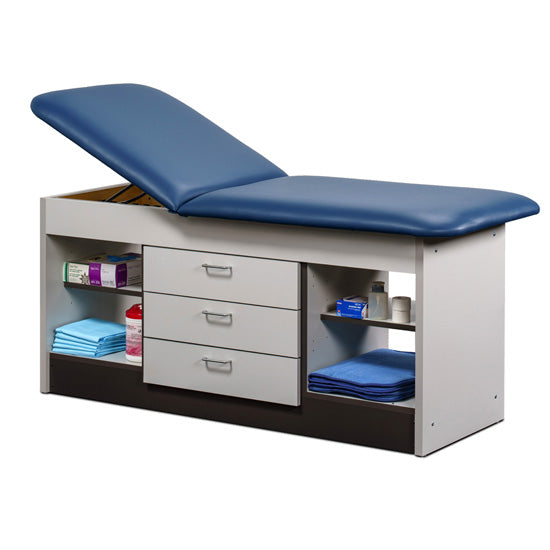 Clinton 98013 Cabinet Table with Center Drawers & Open Storage