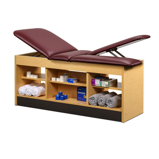 Clinton 98022-38DL Sports Training Table with Adjustable Backrest, Open Access Storage & Double Leg Lift