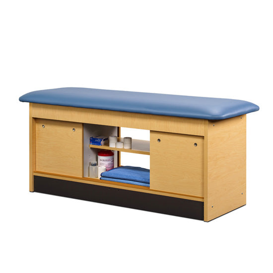 Clinton 98044 Cabinet Table with Sliding Doors & Open Storage