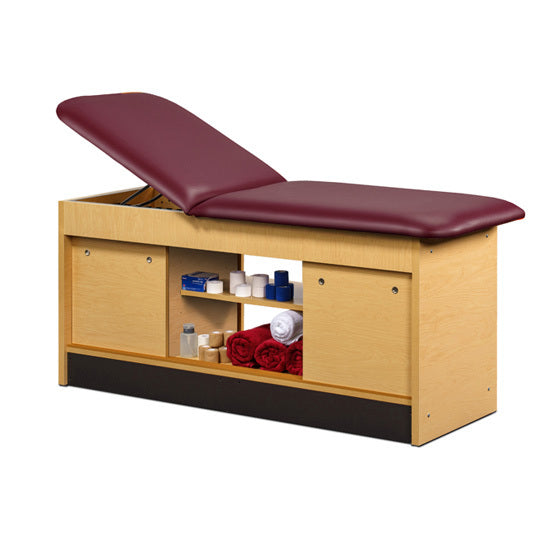Clinton 98044 Cabinet Table with 4 Sliding Doors and Open Storage