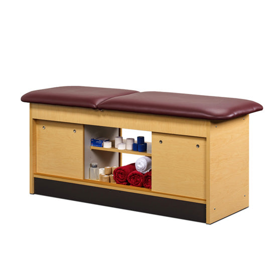 Clinton 98044 Cabinet Table with Sliding Doors & Open Storage