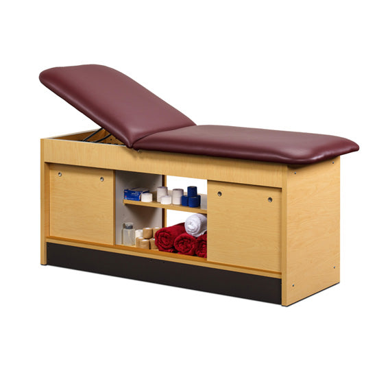 Clinton 98044 Cabinet Table with Sliding Doors & Open Storage