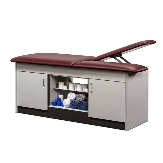 Clinton 98074-58DL Sports Training Table with Flat Top, Center Open Shelf, Closed Door Storage & Double Leg Lift